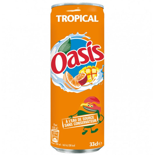 Oasis Tropical Juice soft drink can 33cl - 11.2fl.oz