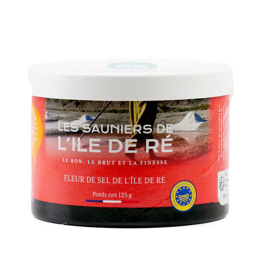 Fleur de sel from Coopérative des Sauniers de l’Ile de Ré 125g (4.4oz), round box