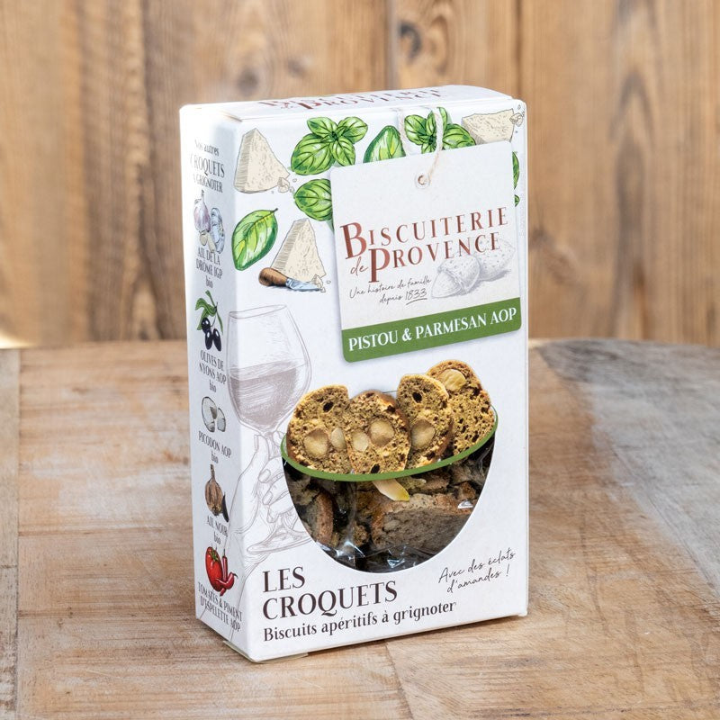 Croquets w/ pesto & Parmesan AOP - Biscuiterie de Provence 90g (3.2oz)