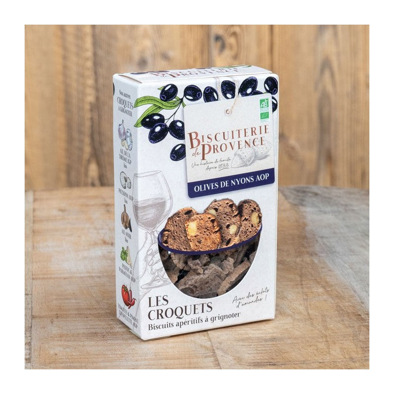 Croquets w/ Nyons olives, organic - Biscuiterie de Provence 90g (3.2oz)