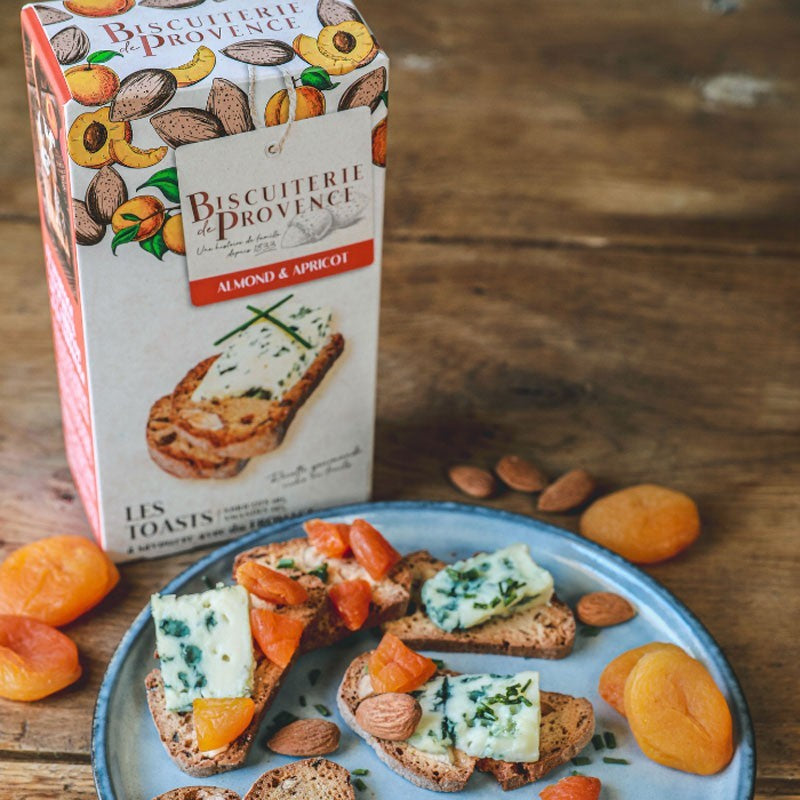 Toasts with apricots & almonds for cheese - Biscuiterie de Provence 120g (4.2oz)