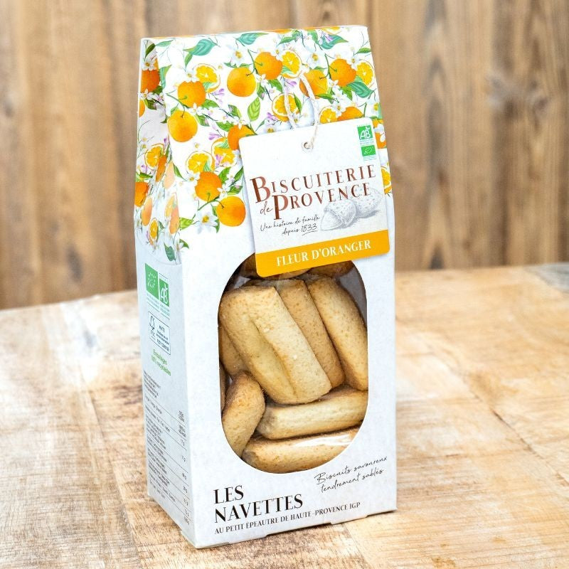 Navettes (orange blossom flower biscuits), organic - Biscuiterie de Provence 210g (7.4oz)