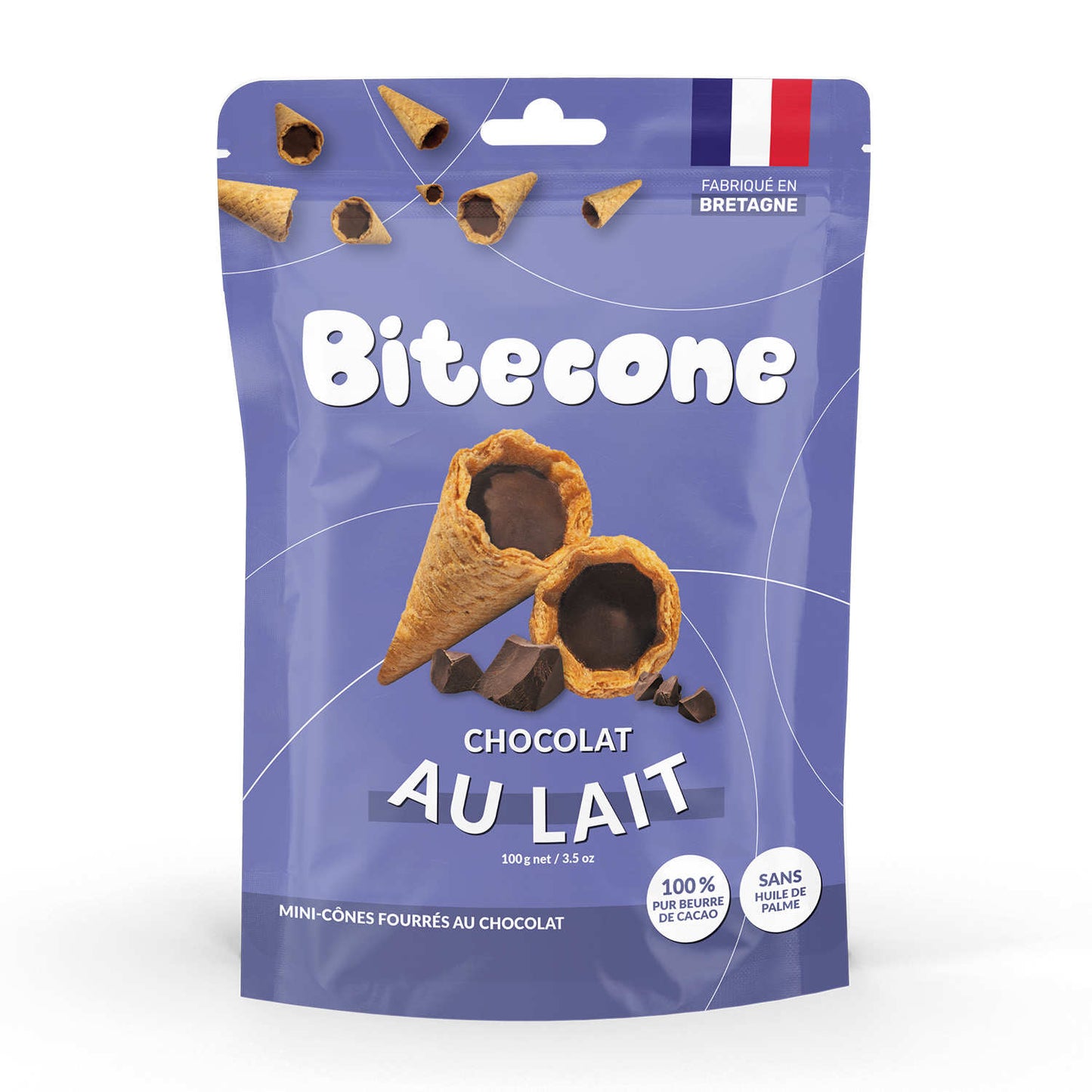 Mini cones filled with milk chocolate - Bitecone 100g (3.5oz)