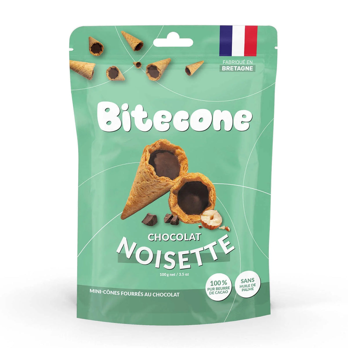 Mini cones filled with hazelnuts chocolate - Bitecone 100g (3.5oz)