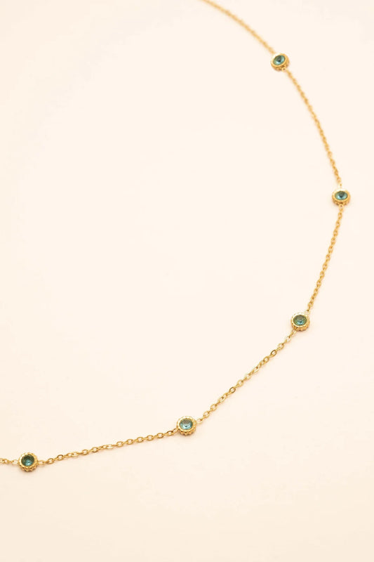 Mary Necklace Blue Gold