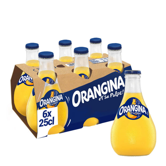 French Orangina soda with pulp