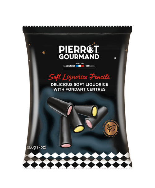 Pierrot Gourmand - Fruit jelly-filled licorice sticks 200g/7oz
