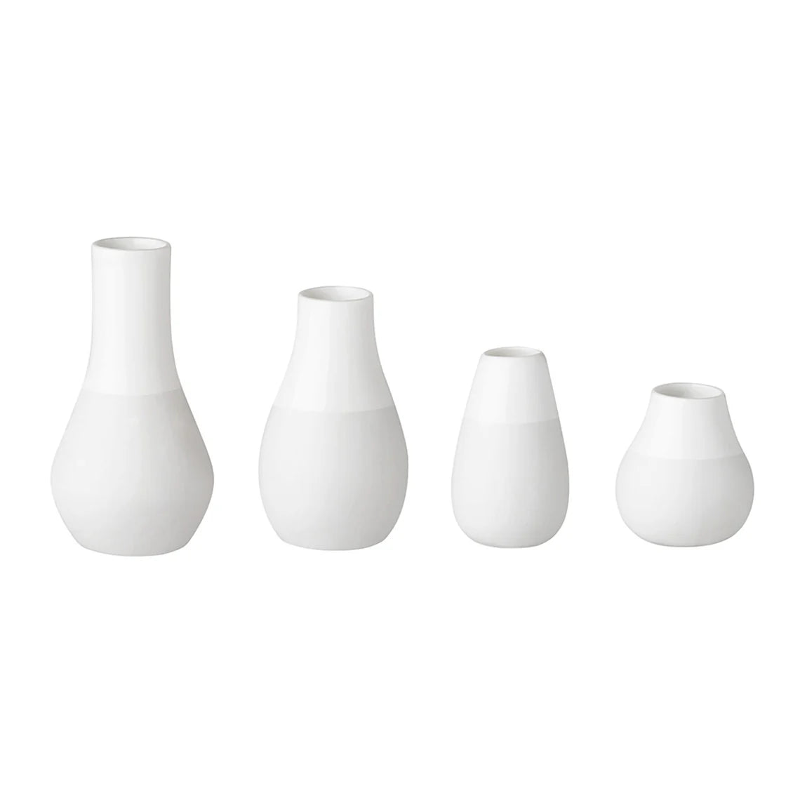Porcelain White Mini Vases - Set Of 4 - R12927