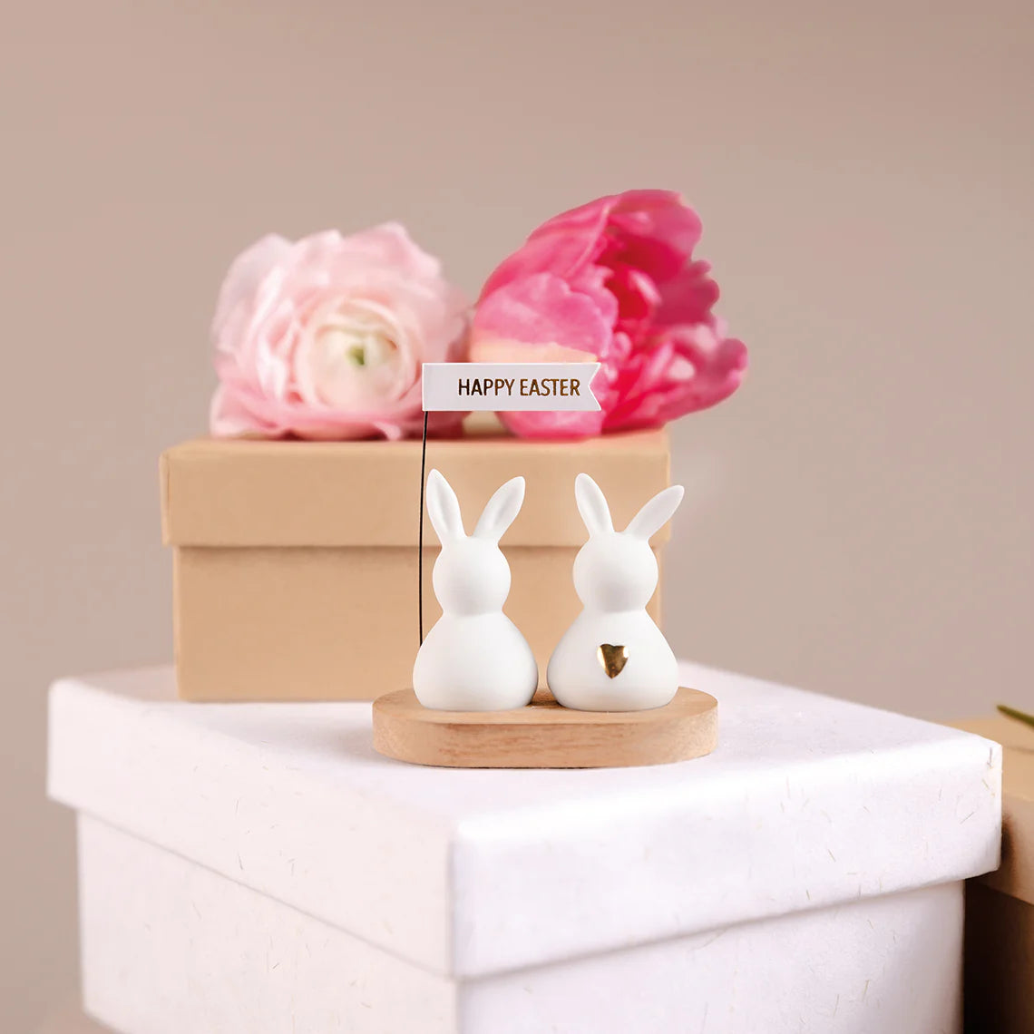Easter Bunny Greetings Porcelain Figurines - R17463