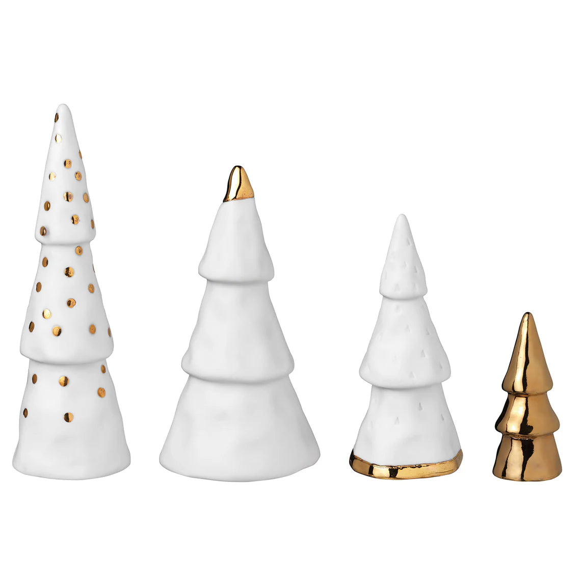Winter Forest Porcelain Fir Trees - Set Of 4 - R88684