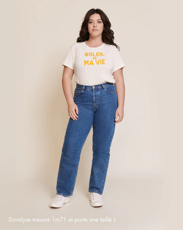 Jeanne Tee-Shirt “Soleil de ma vie” Cream & Yellow
