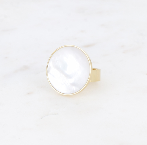 Blissie Ring White Mother-of-pearl