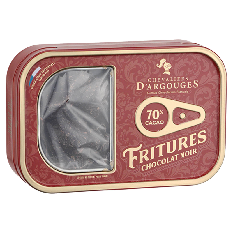 Sardine box with dark chocolate fish (fritures) 90g - Chevaliers d’Argouges