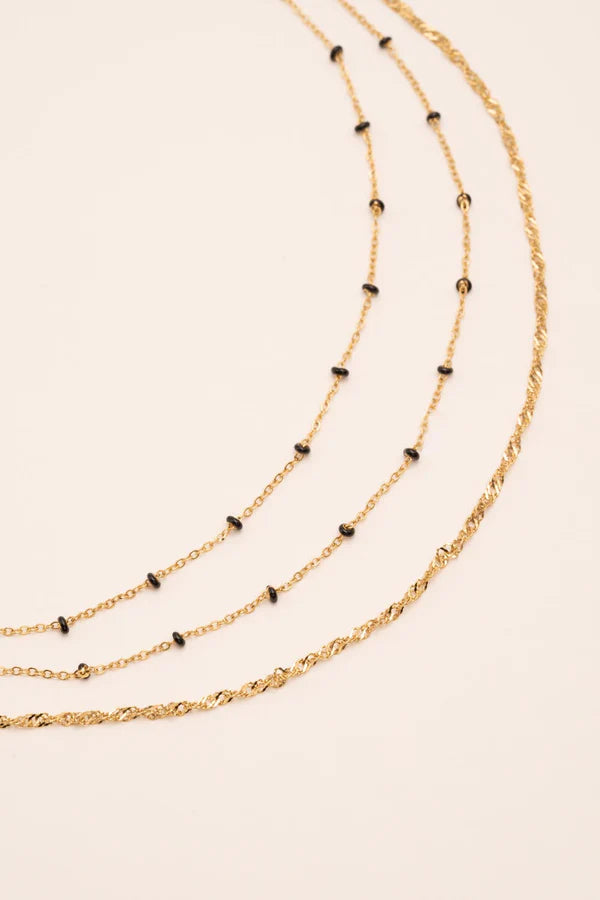 Frederique Necklace Black Gold