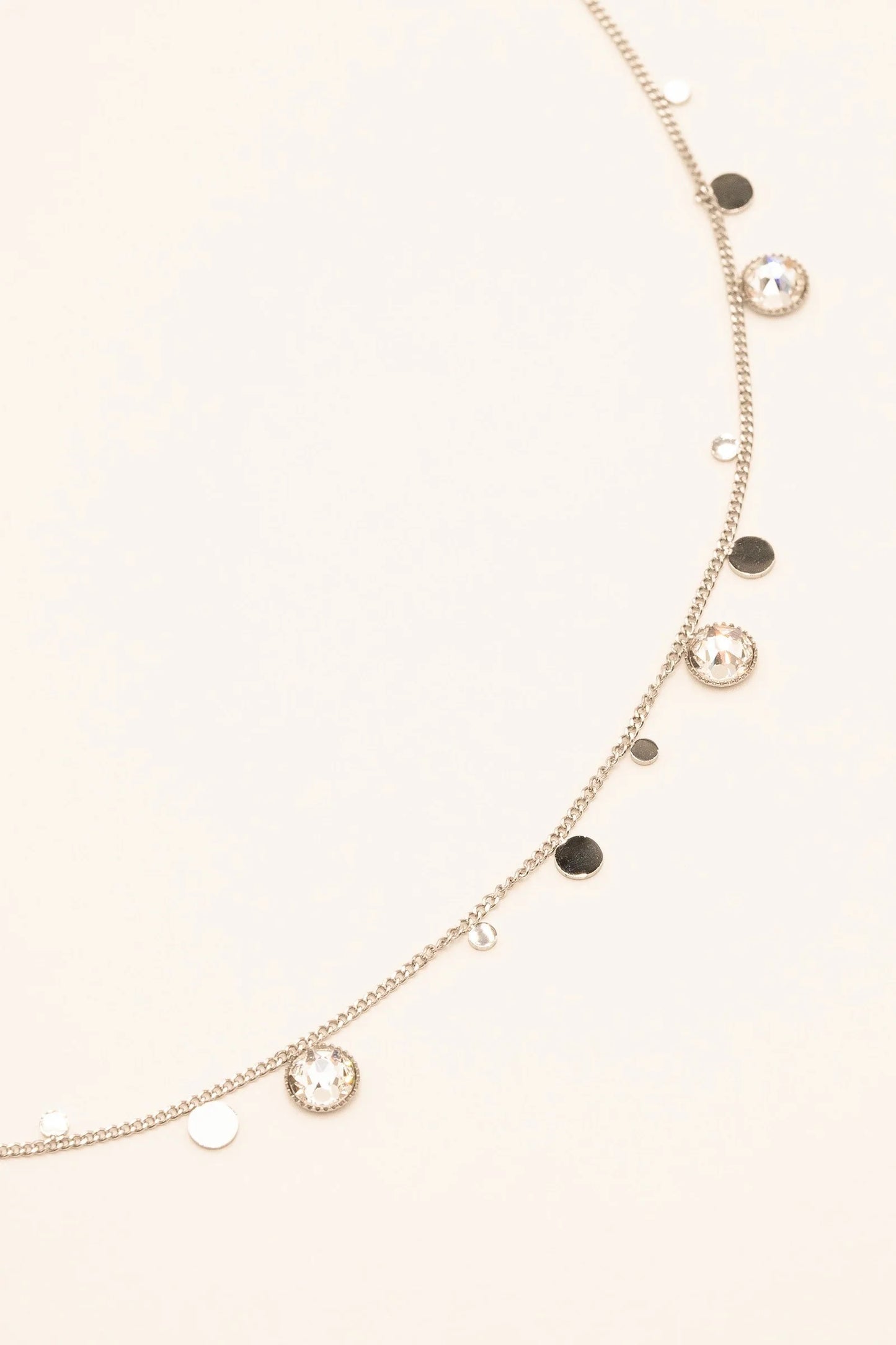 Khalissa Necklace Silver Crystals
