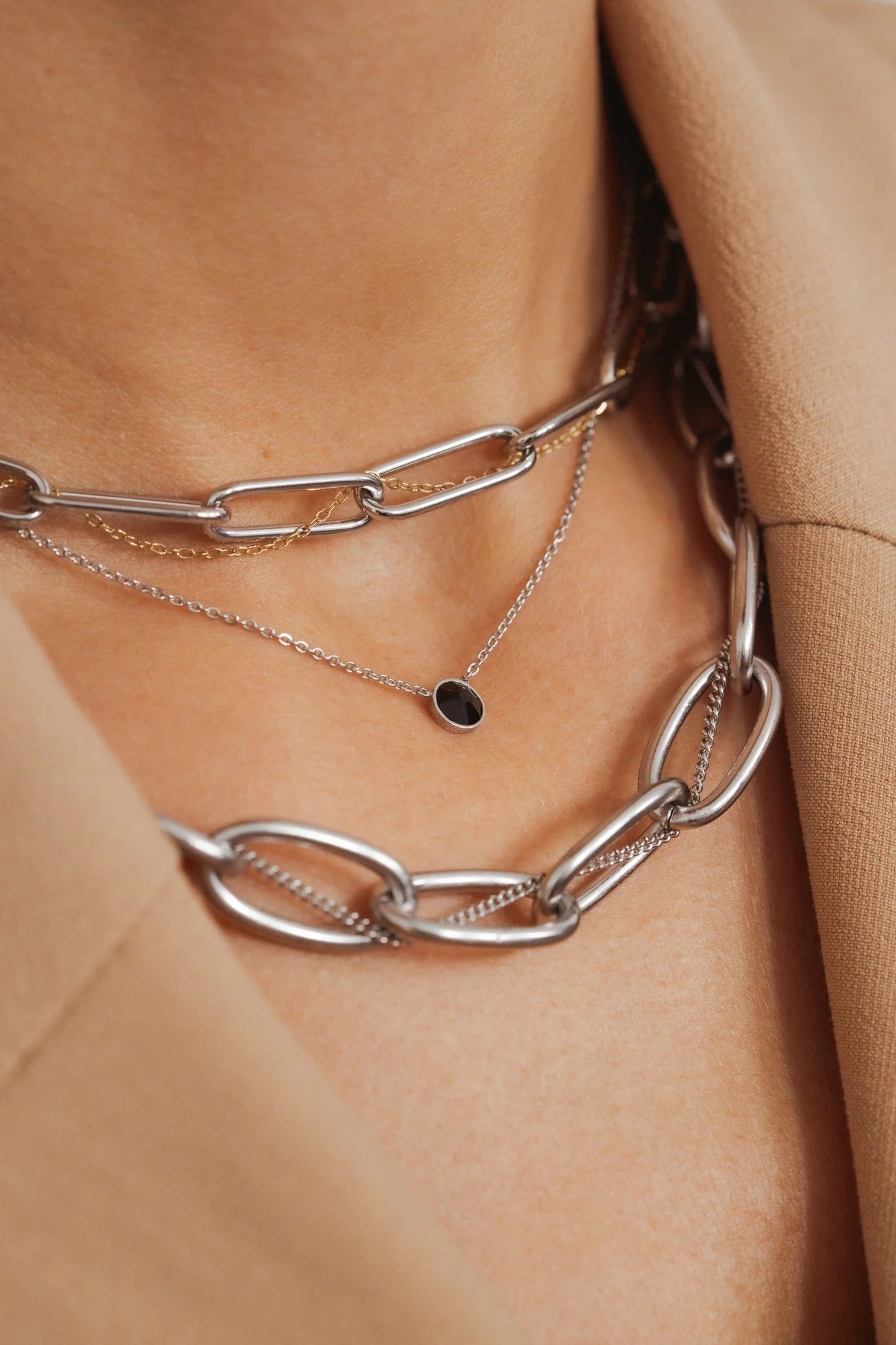 Sohan Necklace Silver Swarovski Crystal