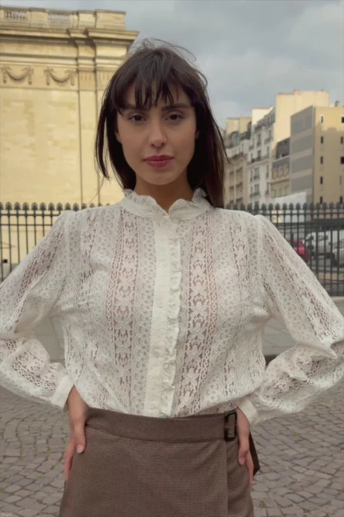 Besma Blouse Top Ecru
