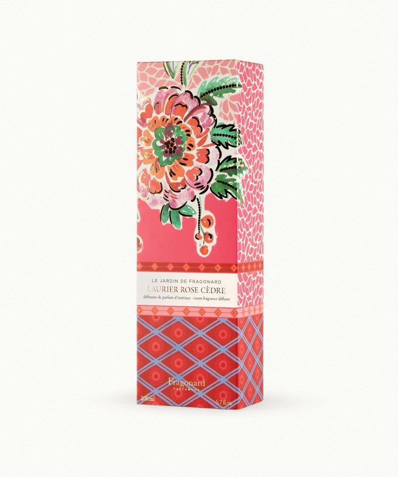 Laurier Rose Cedar Fragrance diffuser 200ml - Le Jardin de Fragonard