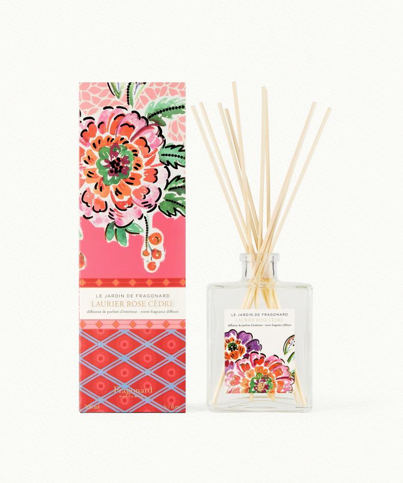 Laurier Rose Cedar Fragrance diffuser 200ml - Le Jardin de Fragonard
