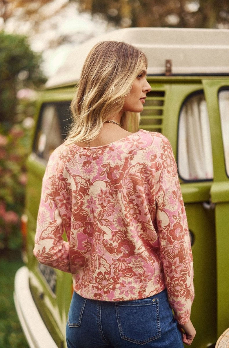 Margot Sweater Reversible Print Cashmere
