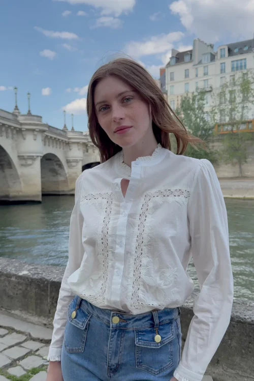 Borys Blouse Top Ecru