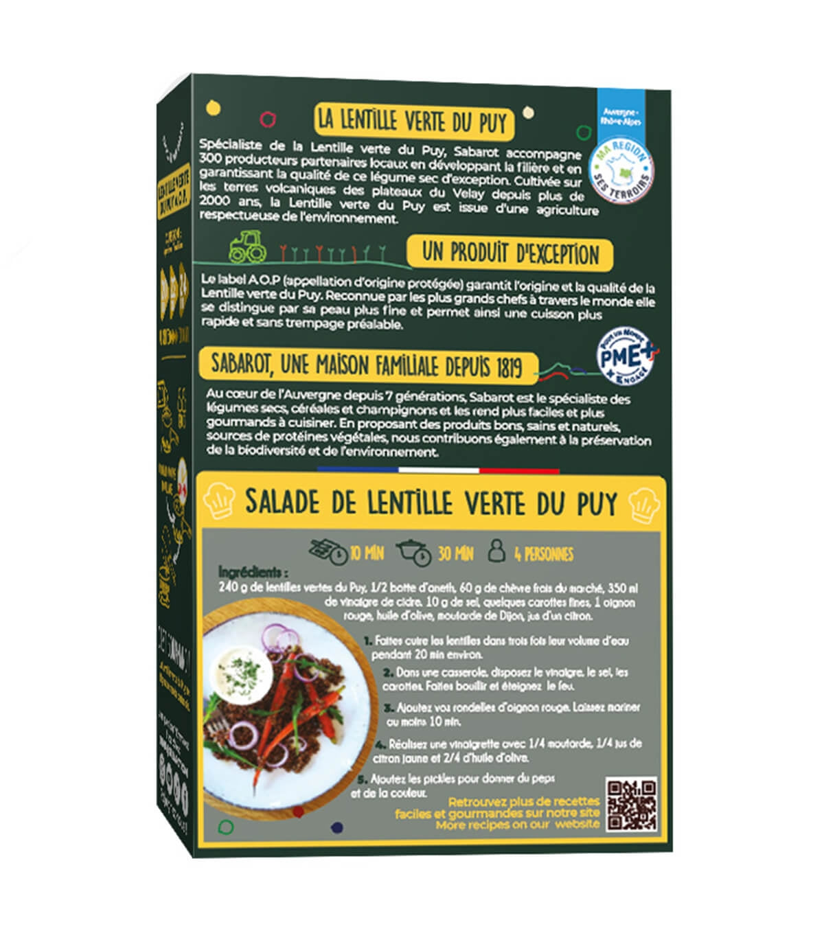 Le Puy Green Lentils Sabarot 500g - 17.6oz