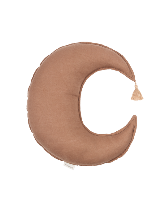 L1N0 Moon cushion linen - Noisettes