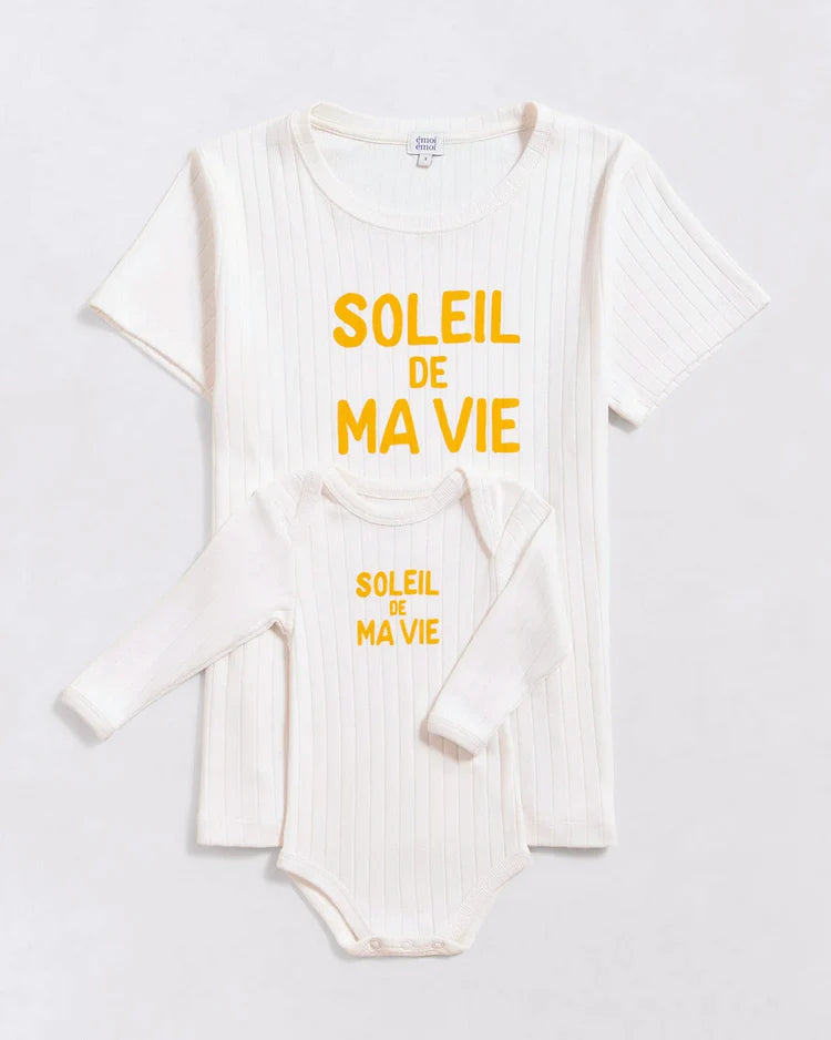 Jeanne Tee-Shirt “Soleil de ma vie” Cream & Yellow