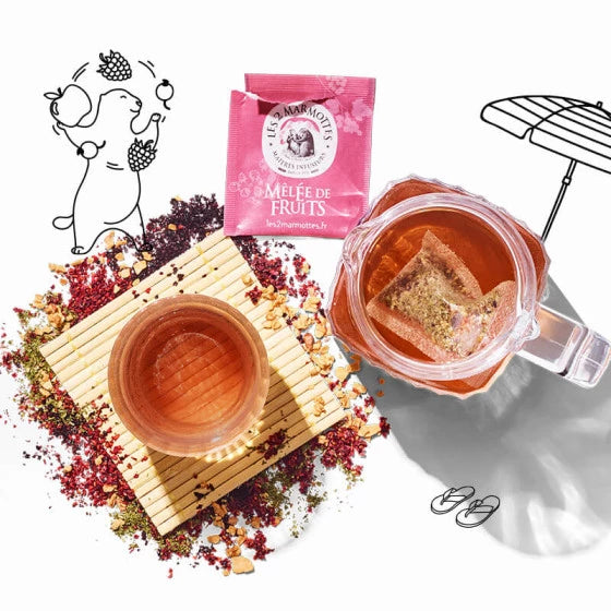LES 2 MARMOTTES Red Fruit Infusion - Blackcurrant, Raspberry & Apple herbal tea