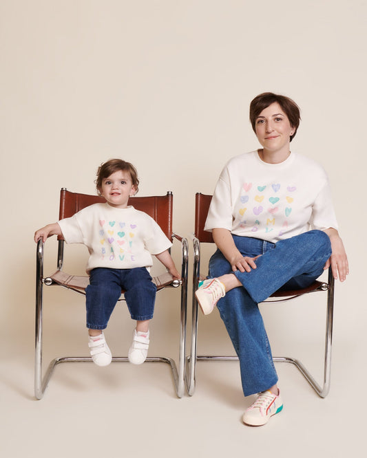 Juliette Tee-Shirt “Baby Love” Cream & Multicolore Hearts