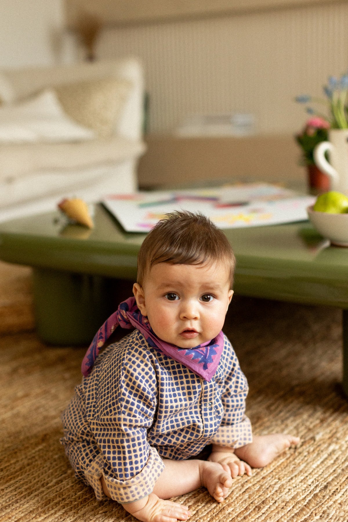 Small Scarf Manika - Florets Fushia