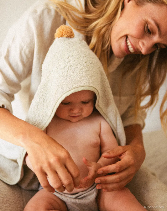 So cute Baby Bath Cape - almond
