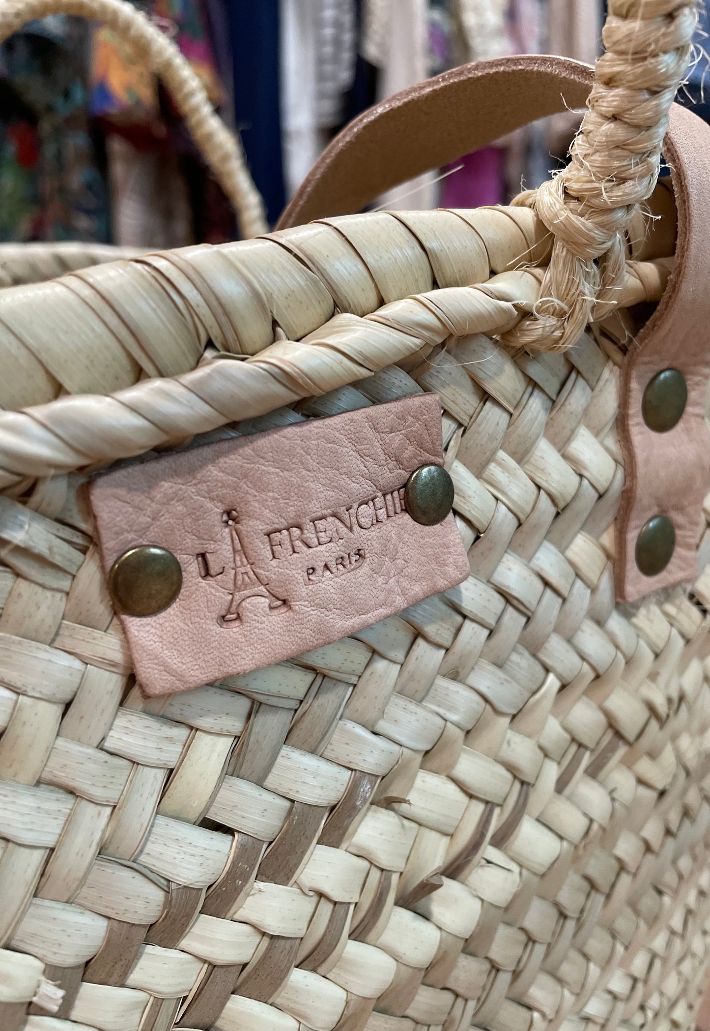 Moroccan Basket Bag Multi Cream & Gold sequins Hearts