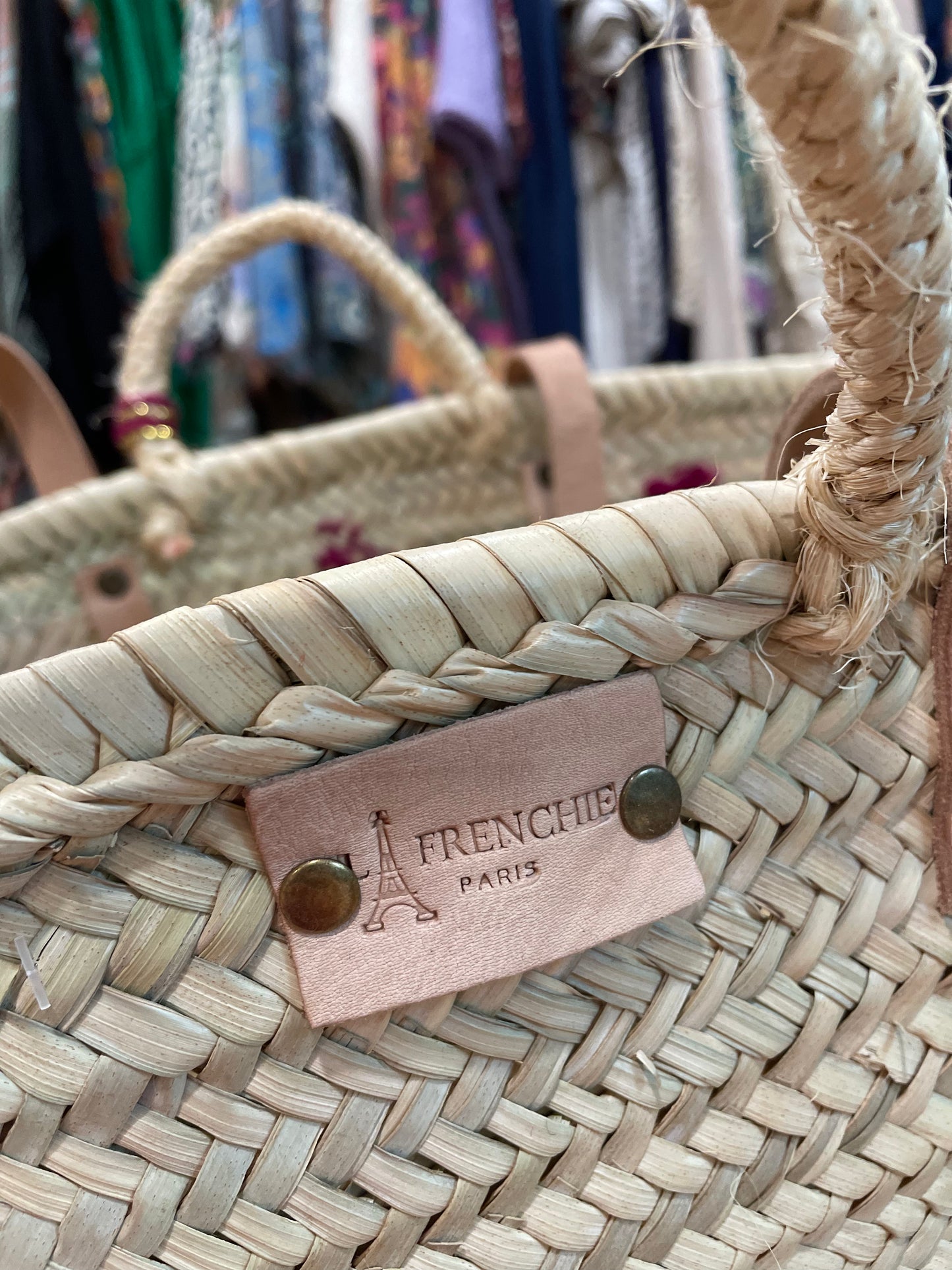 Moroccan Basket Bag Multi Rosa & Gold sequins Hearts