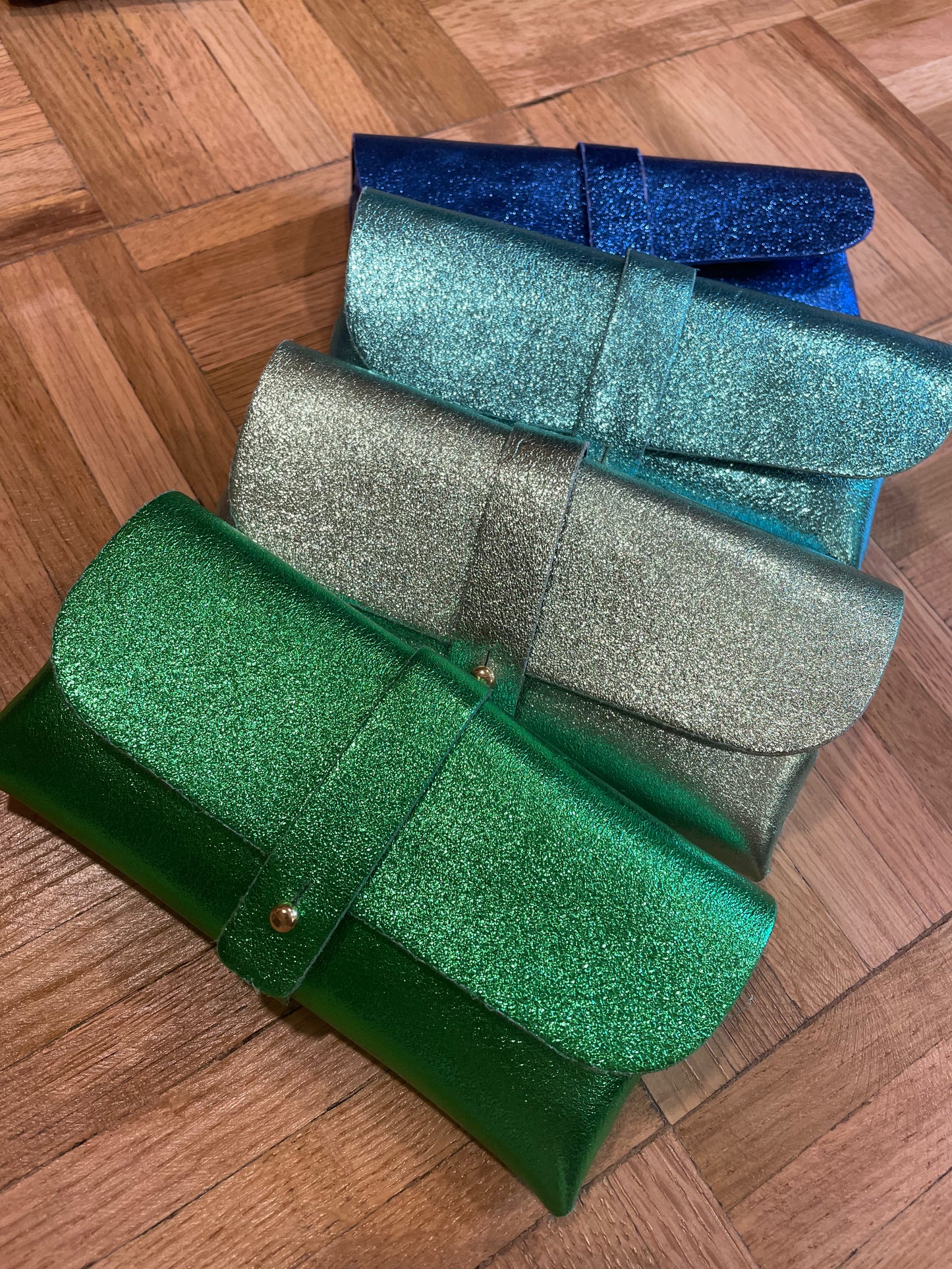 Pretty Iridescent Leather Glasses Case