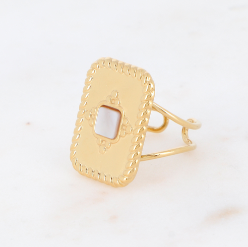Lexane Ring White Mother-of-pearl Gold
