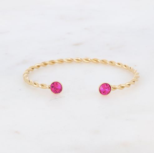 Livia Bracelet Pink Fuchsia Gold
