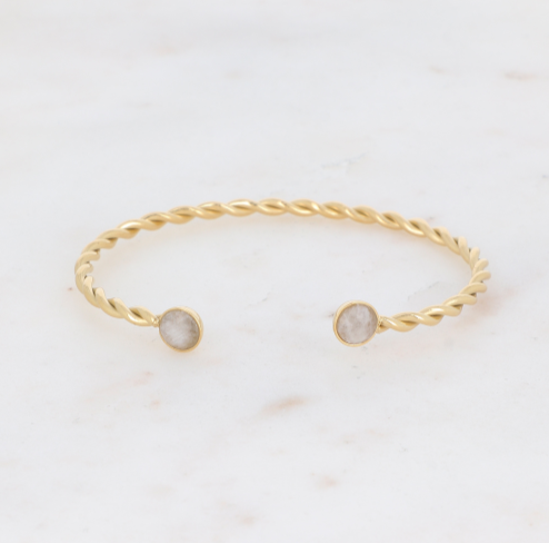 Livia Bracelet White Agate Gold