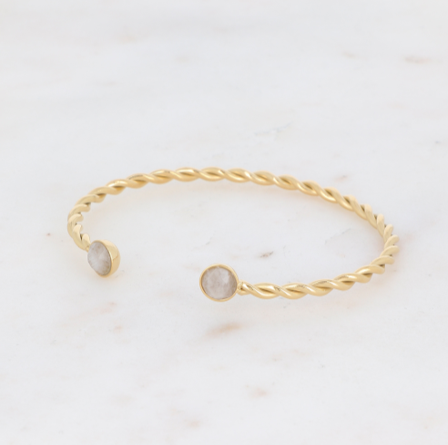Livia Bracelet White Agate Gold
