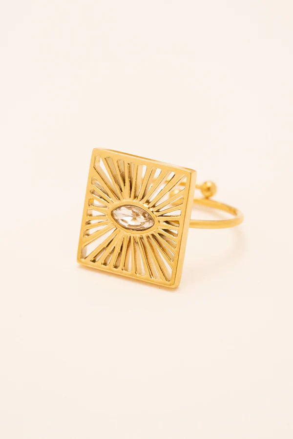 Isia Ring Crystal Gold