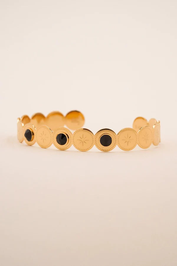 Adreline Bracelet Gold & Swarovski Crystal Black