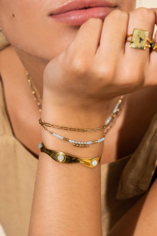 Nami Bracelet Gold & Natural Stones