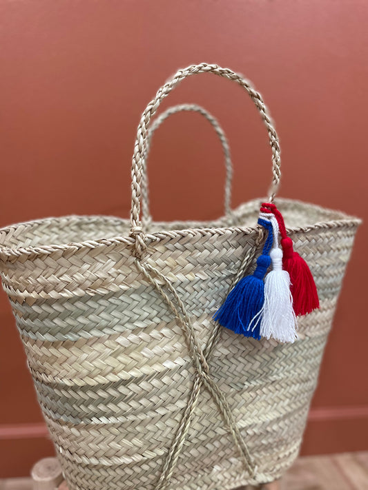 Moroccan Basket Bag Tricolor