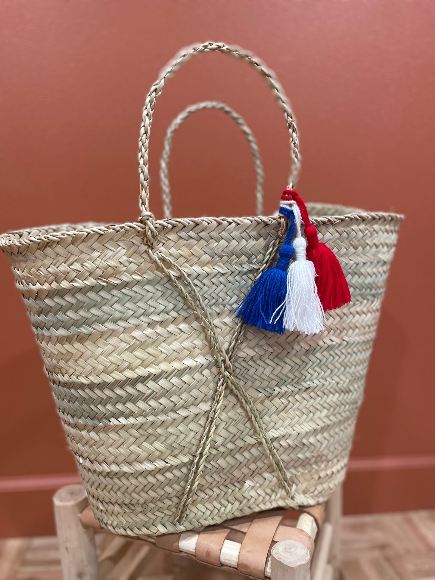 Moroccan Basket Bag Tricolor