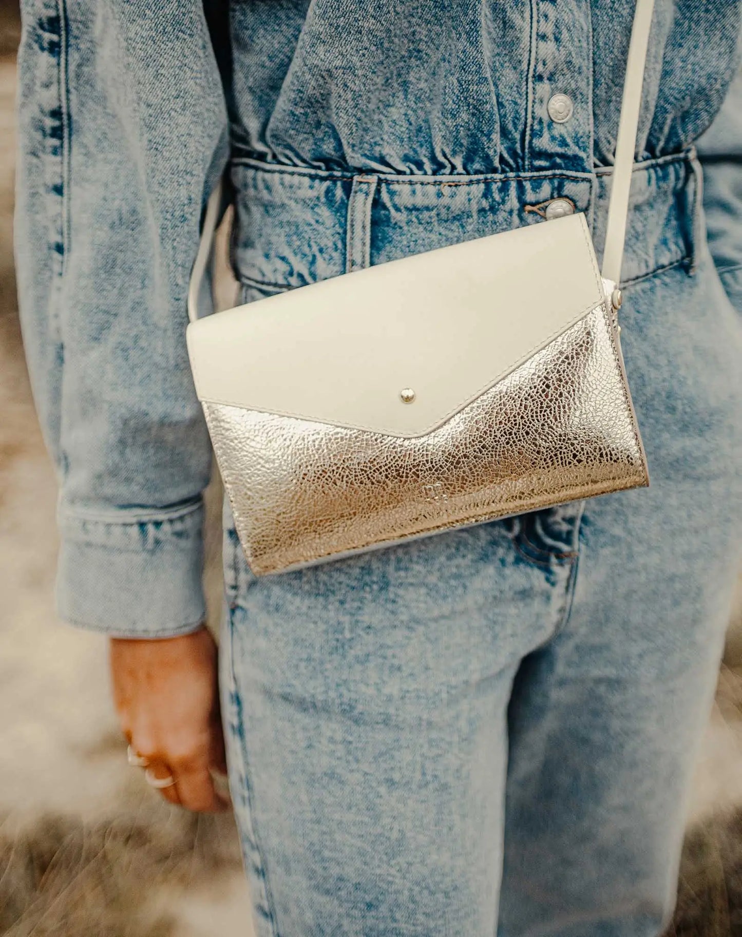 Dalida Flap Bag White & Gold