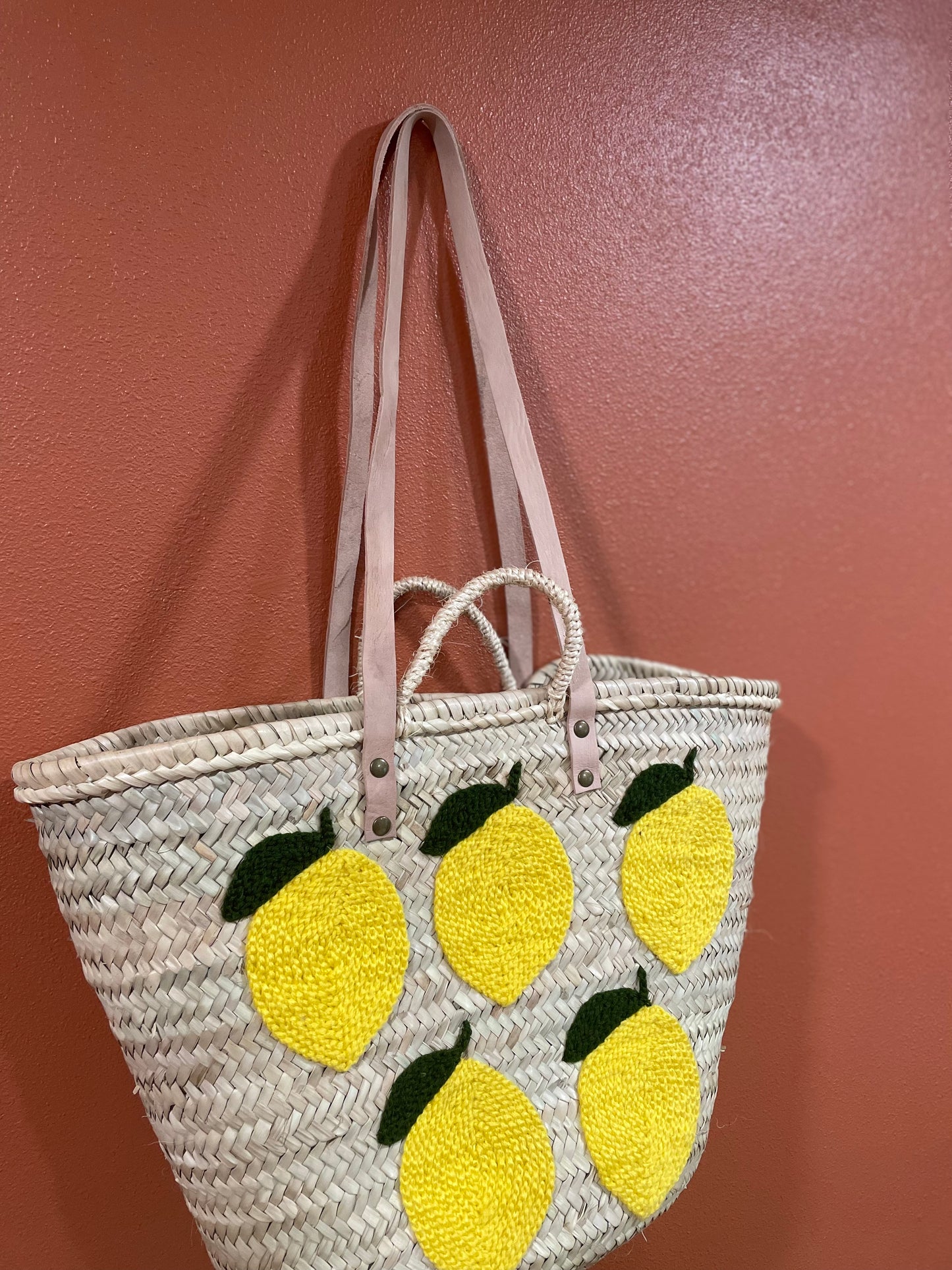 Moroccan Basket Bag Lemon