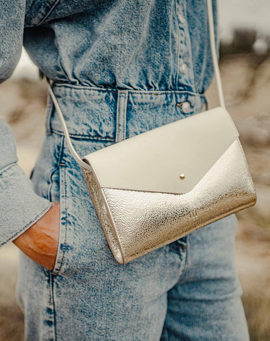 Dalida Flap Bag White & Gold