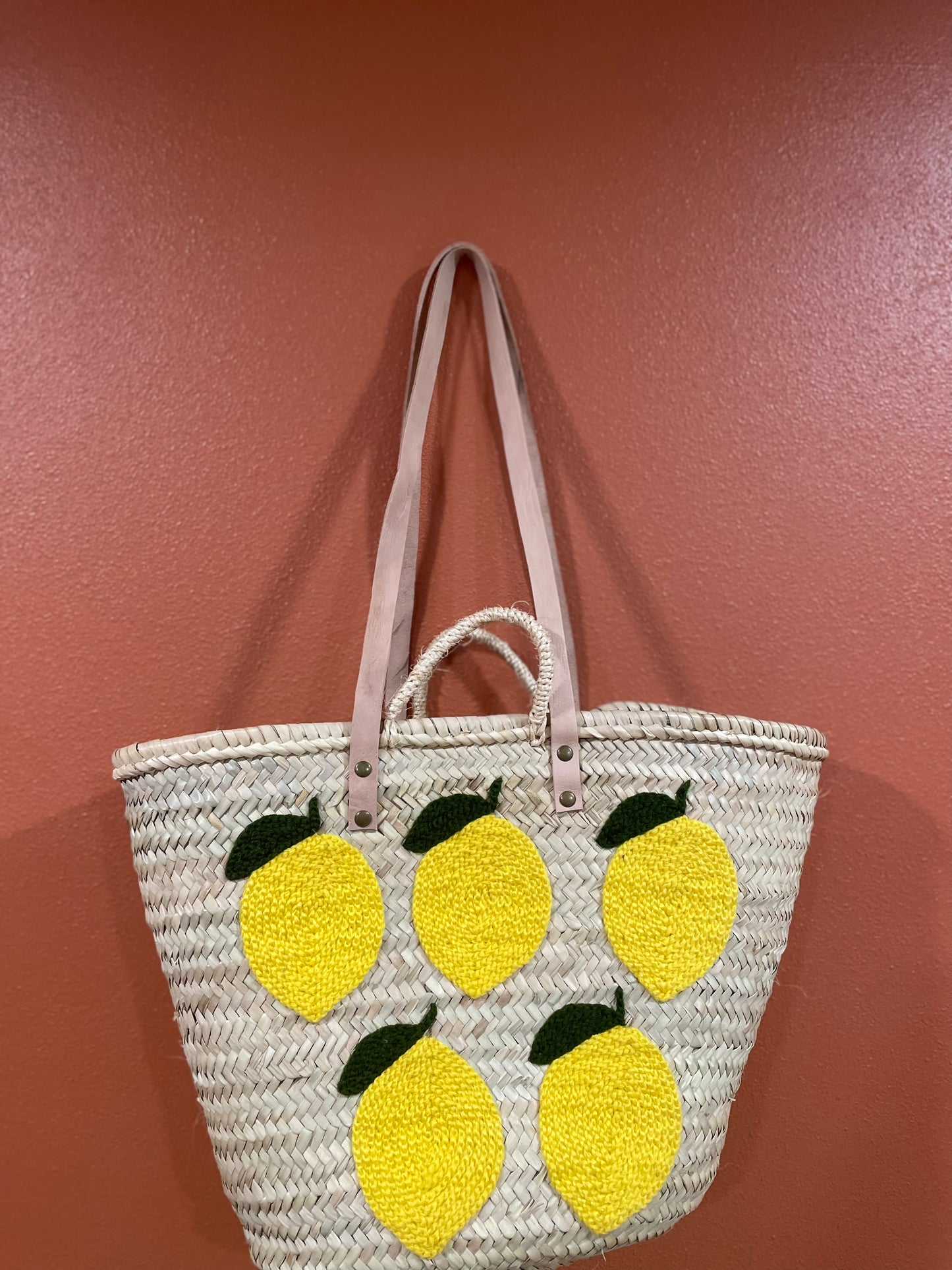 Moroccan Basket Bag Lemon