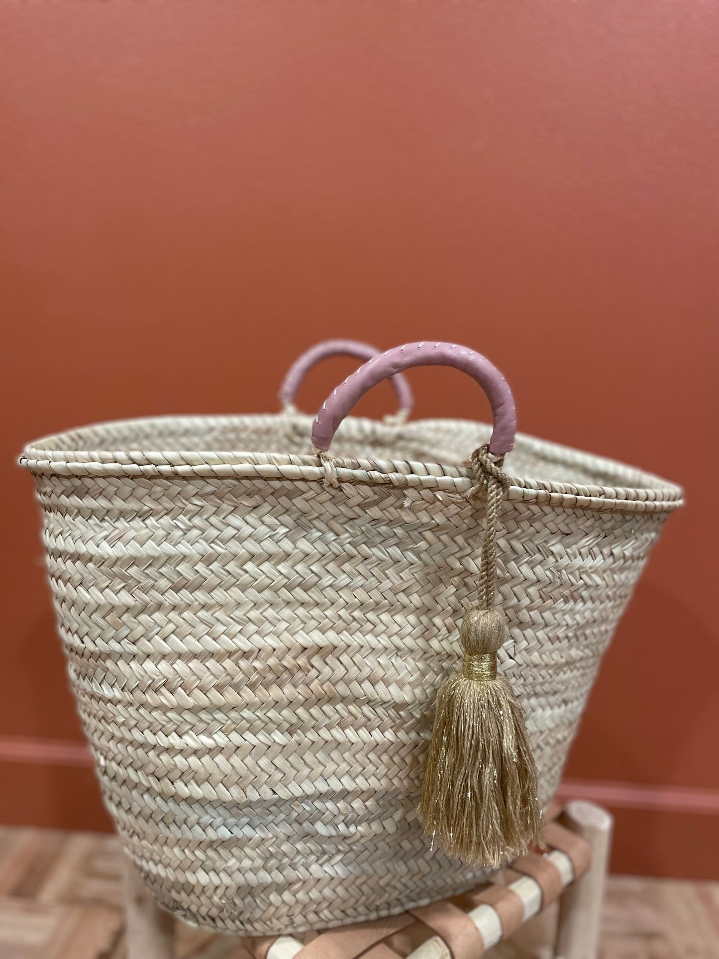 Moroccan Basket Bag Leather
