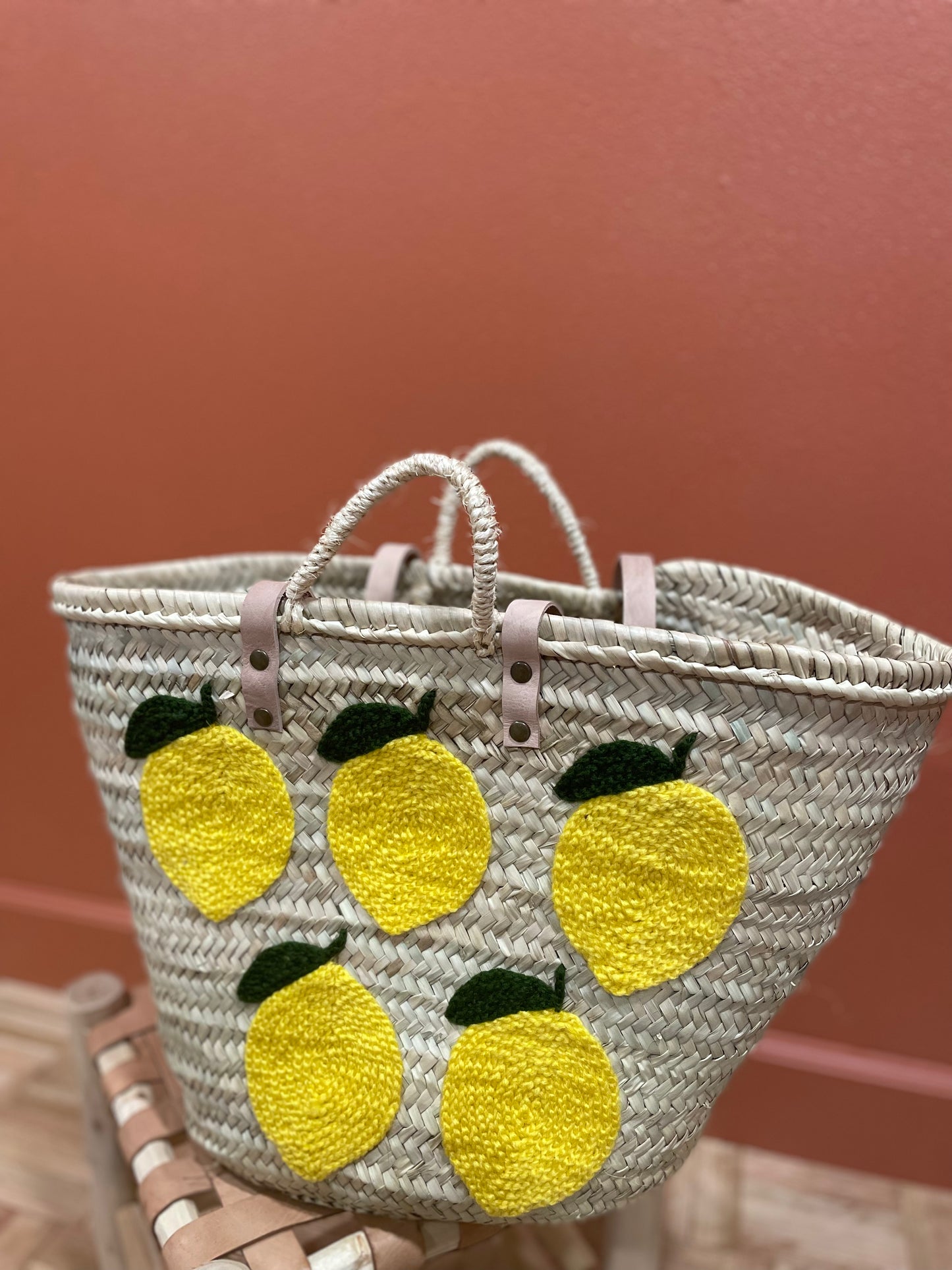 Moroccan Basket Bag Lemon